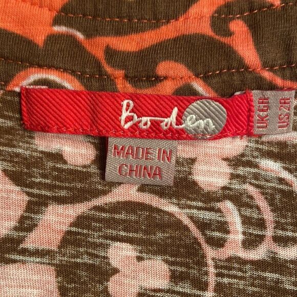 Boden summer dress sleeveless coral and browns size 2R - Picture 8 of 9